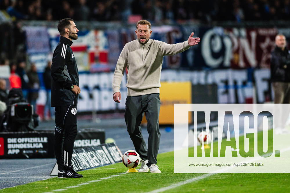 2. Bundesliga: Eintracht Braunschweig vs. Holstein Kiel, October 9, 2026: Lars Kornetka, coach of Eintracht Braunschweig, yells, shouts, and calls out during the soccer match—2. Bundesliga, Matchday 7: Eintracht Braunschweig vs. Holstein Kiel on October 9, 2026, at Eintracht Stadium, Braunschweig DFL REGULATIONS PROHIBIT ANY USE OF PHOTOGRAPHS AS IMAGE SEQUENCES AND OR QUASI-VIDEO