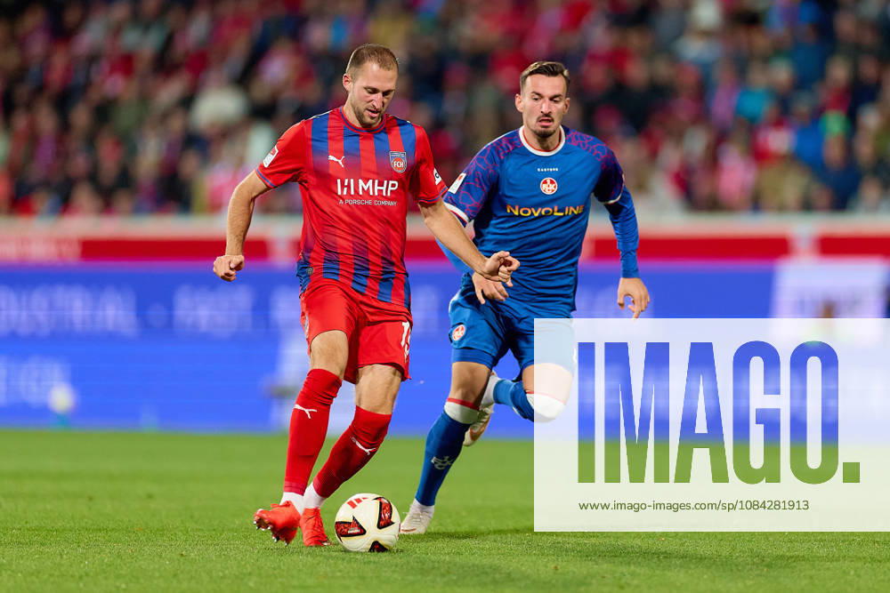 Tackle, duel between Jonas Foehrenbach (19) of 1 FC Heidenheim and Mergim Berisha (20) of FC Kaiserslautern (GER), 1 FC Heidenheim 1846 vs. 1 FC Kaiserslautern, soccer, 2. Bundesliga, Matchday 7, 2026–2027 season, October 9, 2026 DFL regulations prohibit any use of photographs as image sequences and or quasi-video GER, 1 FC Heidenheim 1846 vs. 1 FC Kaiserslautern, soccer, 2. Bundesliga, Matchday 7, 2026–2027 season, October 9, 2026, Heidenheim an der Brenz