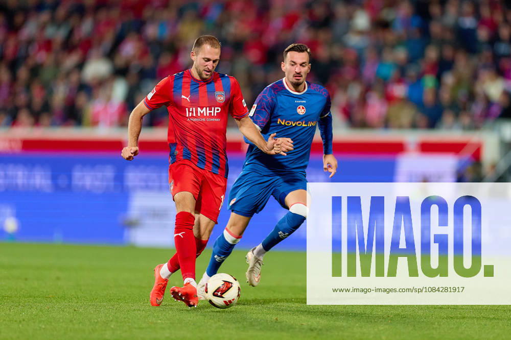 Tackle, duel between Jonas Foehrenbach (19) of 1 FC Heidenheim and Mergim Berisha (20) of FC Kaiserslautern (GER), 1 FC Heidenheim 1846 vs. 1 FC Kaiserslautern, soccer, 2. Bundesliga, Matchday 7, 2026–2027 season, October 9, 2026 DFL regulations prohibit any use of photographs as image sequences and or quasi-video GER, 1 FC Heidenheim 1846 vs. 1 FC Kaiserslautern, soccer, 2. Bundesliga, Matchday 7, 2026–2027 season, October 9, 2026, Heidenheim an der Brenz