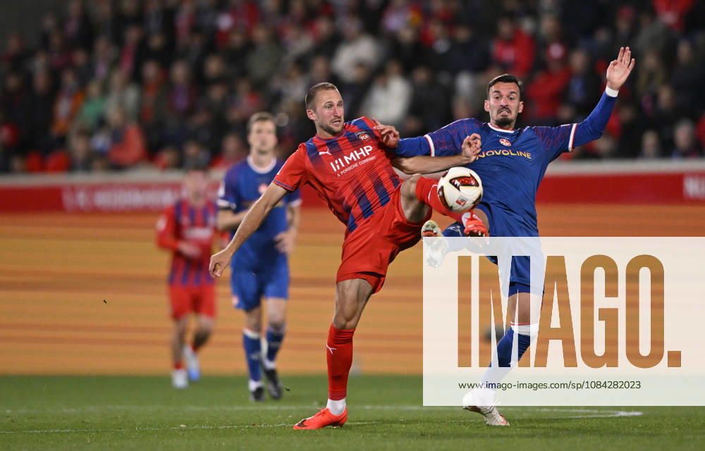 Tackle, Play by Mergim Berisha (1 FC Kaiserslautern FCK 20) against Jonas Foehrenbach (1 FC Heidenheim 1846 FCH 19) 1 FC Heidenheim 1846 FCH vs. 1 FC Kaiserslautern 09 10 2026 DFL REGULATIONS PROHIBIT ANY USE OF PHOTOGRAPHS AS IMAGE SEQUENCES AND OR QUASI-VIDEO 1 FC Heidenheim 1846 FCH vs. 1 FC Kaiserslautern