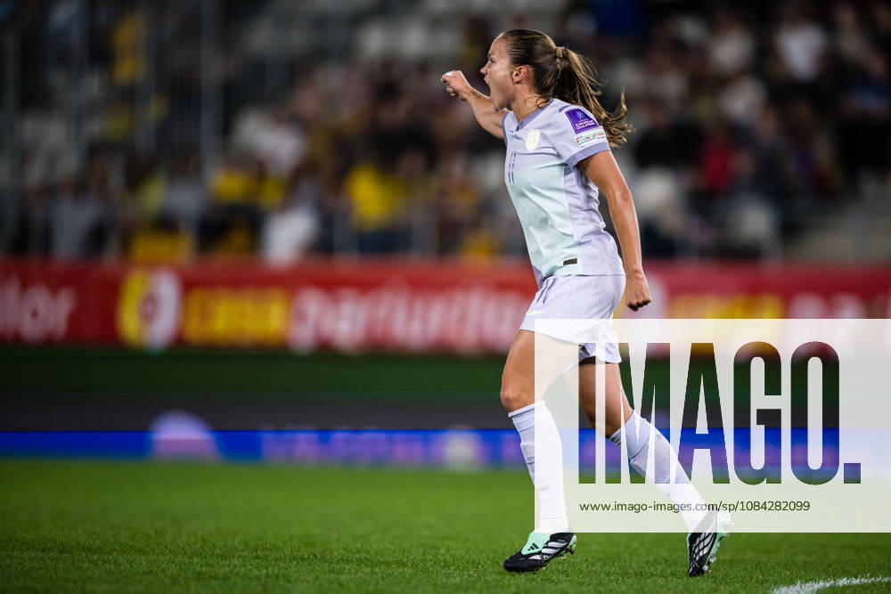 Guro Reiten of Norway celebrates after scoring the 0–1 goal during the FIFA Women’s World Cup Qualifier soccer match between Romania and Norway on October 9, 2026 in Bucharest. Photo by Marius Simensen. BILDBYRAN COP 238 bbeng women FIFA World Cup qualifiers soccer football celebration international match Norway Romania World Cup qualifiers women