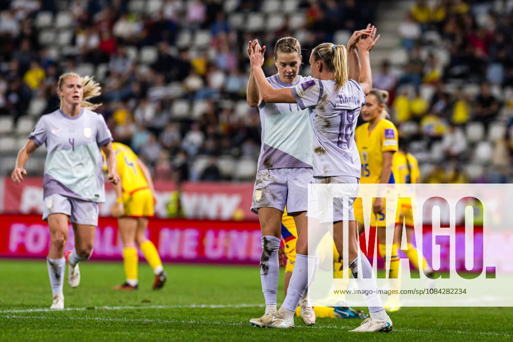 Frida Maanum of Norway celebrates after scoring the 0–2 goal during the FIFA Women’s World Cup Qualifier soccer match between Romania and Norway on October 9, 2026 in Bucharest. Photo by Marius Simensen. BILDBYRAN COP 238 bbeng women FIFA World Cup qualifiers soccer football celebration international match Norway Romania World Cup qualifiers women