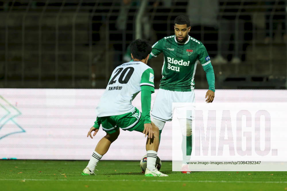 Men s, Soccer, 2026–2027 season, Bavarian Regional League, Matchday 13: 1 FC Schweinfurt 1905 vs. SC Eltersdorf—Hiroki Akimoto (20), SC Eltersdorf, and Jason Prodanovic (17), 1 FC Schweinfurt 1905, Schweinfurt, Sachs Stadium, Bavaria, Germany