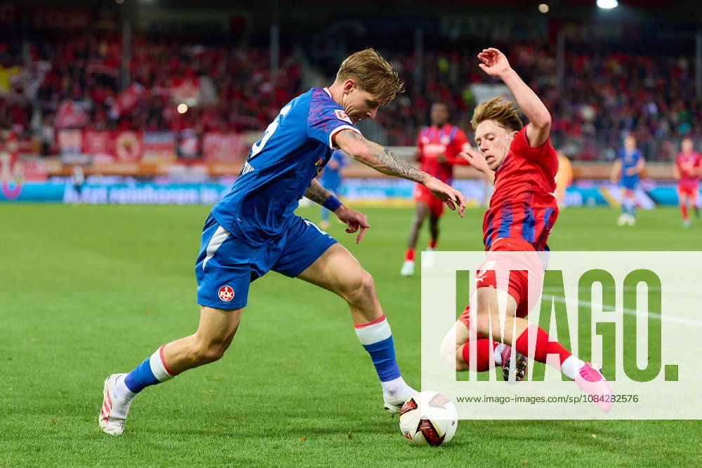 Tackle, duel between Paul Joly (1 FC Kaiserslautern, 26) and Michael Heule (1 FC Heidenheim, 27, GER), 1 FC Heidenheim 1846 vs. 1 FC Kaiserslautern, soccer, 2. Bundesliga, Matchday 7, 2026–2027 season, October 9, 2026 DFL regulations prohibit any use of photographs as image sequences and or quasi-video GER, 1 FC Heidenheim 1846 vs. 1 FC Kaiserslautern, soccer, 2. Bundesliga, Matchday 7, 2026–2027 season, October 9, 2026, Heidenheim an der Brenz