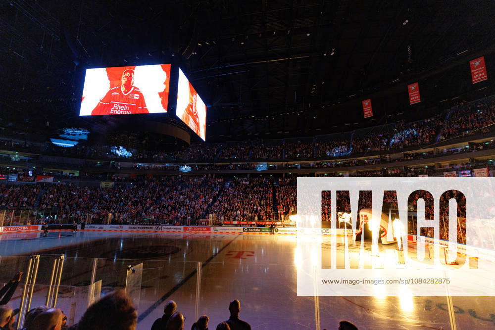 COLONGE, GERMANY - 9 OCTOBER 2026: Image shows pregame show of Kölner Haie in LANXESS arena during PENNY DEL 2026 27 Regular Season, Matchday 7: Kölner Haie vs Schwenninger Wild Wings at LANXESS arena on 9 10 2026 in Colonge, Germany. Germany