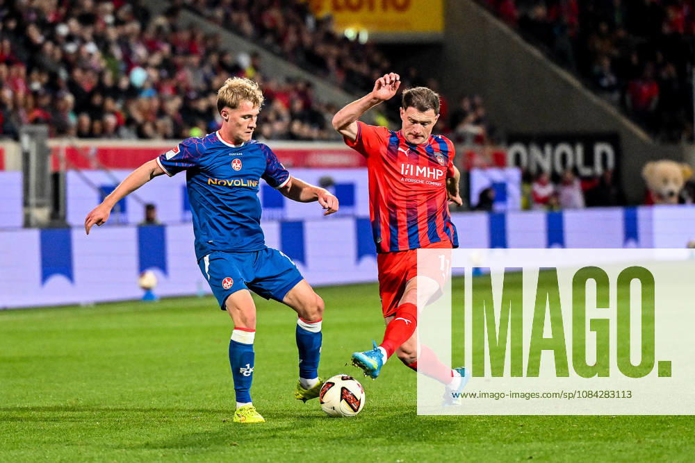 GER, Soccer, Men s, 2. Bundesliga, Matchday 7, 1 FC Heidenheim vs. 1 FC Kaiserslautern, Mika Haas (Kaiserslautern), 22, Budu Zivzivadze (Heidenheim), 11, Heidenheim Voith Arena, Baden-Württemberg, Germany