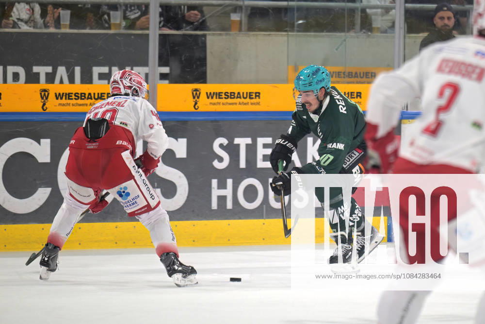 David Cerny of the Bietigheim Steelers, No. 10, battles for the puck against Cedric Schiemenz of the EC Bad Nauheim, No. 48. Bietigheim Steelers vs. EC Bad Nauheim, ice hockey, DEL 2, Game 7 of the regular season, 2026–2027 season, October 9, 2026, Bietigheim Steelers vs. EC Bad Nauheim, Ice Hockey, DEL 2, 7th Regular Season Game, 2026–2027 Season, October 9, 2026, Bietigheim