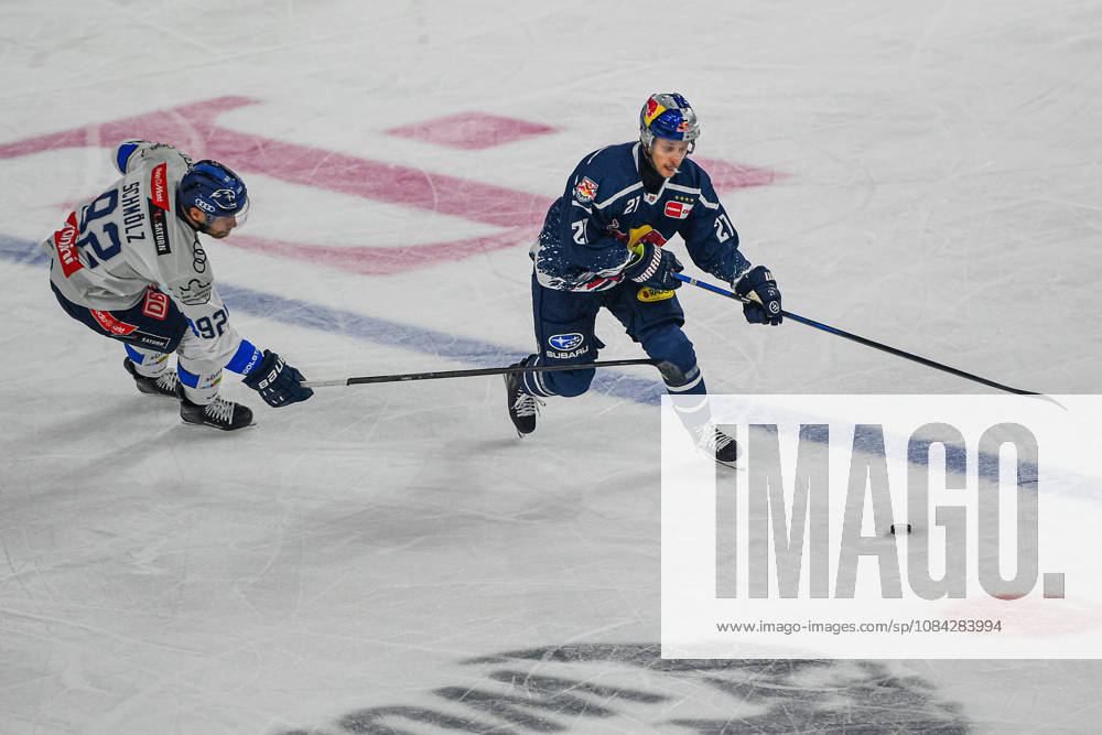 Munich, Germany PENNY DEL, German Ice Hockey League, 2026–27 season, Matchday 7: EHC Red Bull Munich vs. ERC Ingolstadt at SAP Garden in Munich; Dominik Kahun of EHC Red Bull Munich skating, in motion on the ice