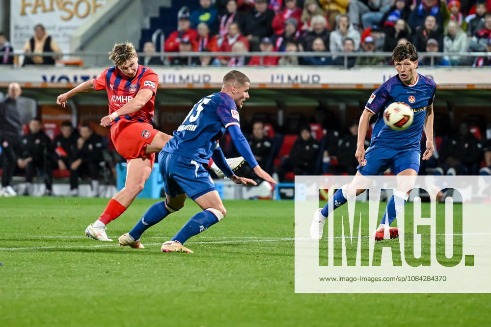 Alessandro Vogt of 1 FC Heidenheim 1846 and Jan Elvedi of 1 FC Kaiserslautern in a tackle during the 2. Bundesliga match between 1 FC Heidenheim and 1 FC Kaiserslautern, at the Voith Arena on October 9, 2026, in Heidenheim an der Brenz, Germany. Photo by Harry Langer, DeFodi Images. Alessandro Vogt of 1 FC Heidenheim 1846 and Jan Elvedi of 1 FC Kaiserslautern battle for the ball during the 2nd Bundesliga match between 1 FC Heidenheim and 1 FC Kaiserslautern at Voith Arena on October 9, 2026 in Heidenheim an der Brenz, Germany Photo by Harry Langer, DeFodi Images. DFB and DFL regulations prohibit any use of photographs as image sequences and or quasi-video. Photo by Harry Langer, DeFodi Images. DFB and DFL regulations prohibit any use of photographs as imSEQUENCES AND OR QUASI-VIDEO