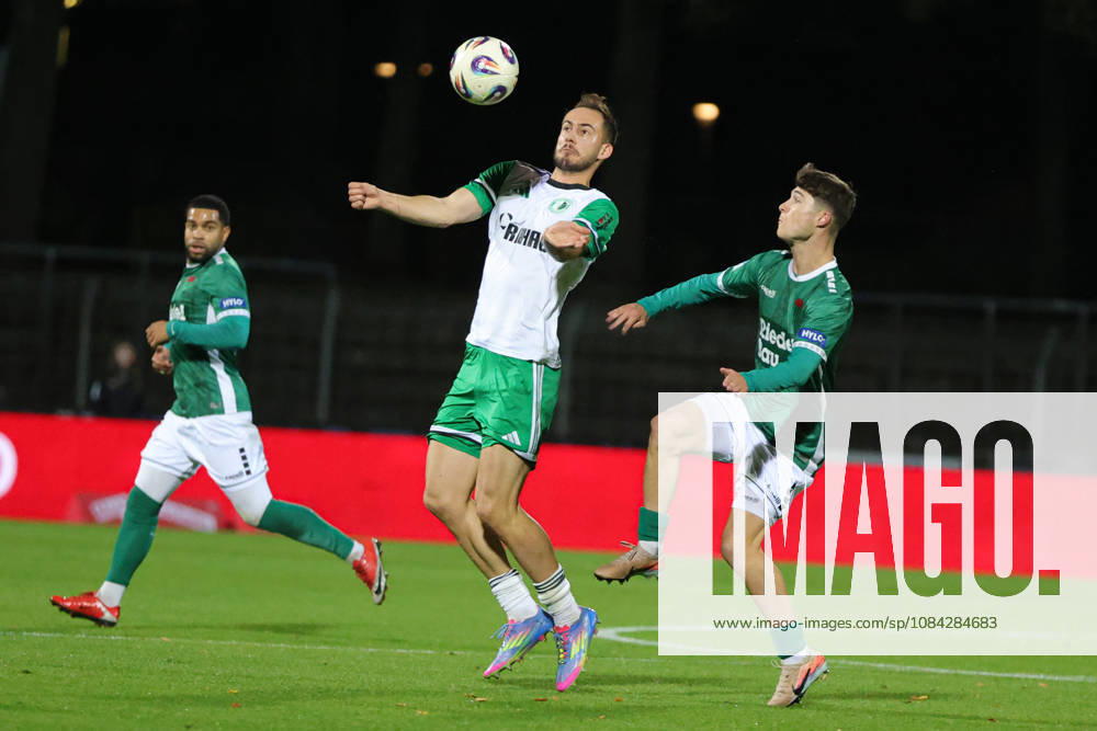 Soccer, Men s, Bavarian Regional League, 2026–2027 Season, Matchday 13: FC Schweinfurt 05 vs. SC Eltersdorf. From left: Manfred Strobel (SC Eltersdorf), No. 7 against Lauris Bausenwein (FC Schweinfurt 05), No. 21. Schweinfurt, Riedel Bau Arena at Sachs Stadio, Bavaria, Lower Franconia, Germany