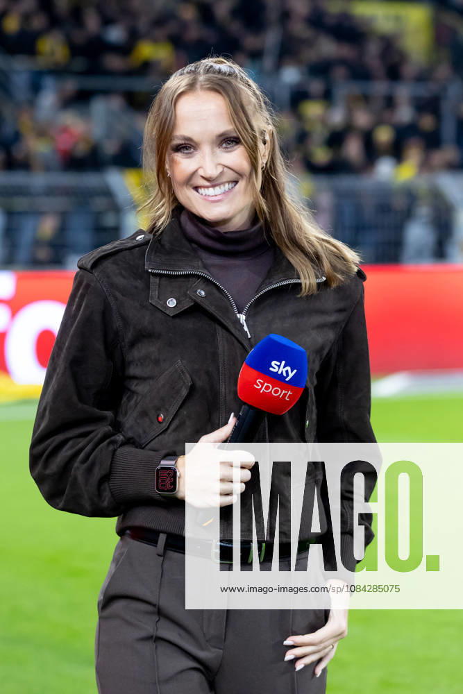 Dortmund, Germany, October 9, 2026, Bundesliga 1, 2026–2027 Season, Matchday 5: Borussia Dortmund vs. SV Werder Bremen. Pictured: Nele Ocik, SKY host. DFL and DFB regulations prohibit any use of photographs as image sequences and or quasi-video. Signal Iduna Park, North Rhine-Westphalia