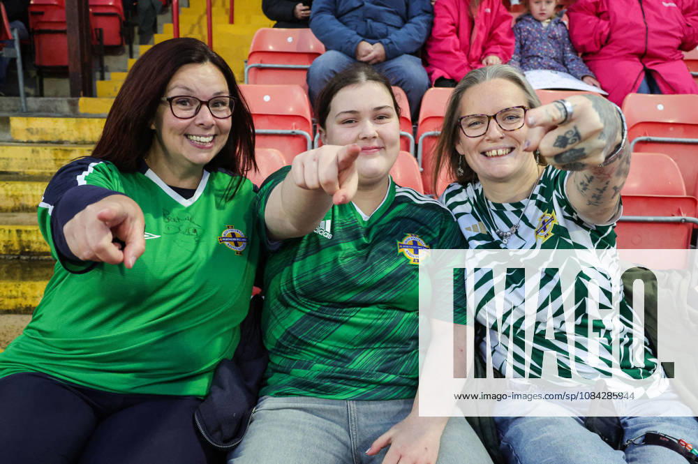 2027 FIFA Women s World Cup Round One Qualifying Play-off First Leg, Inver Park, Larne 9 10 2026 Northern Ireland vs Portugal A view of Northern Ireland fans ahead of the match A view of Northern Ireland fans ahead of the match 9 10 2026