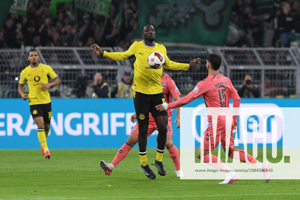 Serhou Guirassy of Borussia Dortmund and Ludovic Reis of Werder Bremen battle for the ball during the Bundesliga match between Borussia Dortmund and SV Werder Bremen at Signal Iduna Park on October 9, 2026, in Dortmund, Germany. Photo by Ralf Treese, DeFodi Images. Serhou Guirassy of Borussia Dortmund and Ludovic Reis of Werder Bremen battle for the ball during the Bundesliga match between Borussia Dortmund and SV Werder Bremen at Signal Iduna Park on October 9, 2026 in Dortmund, Germany. Photo by Ralf Treese, DeFodi Images. DFB and DFL regulations prohibit any use of photographs as image sequences and or quasi-video. Photo by Ralf Treese, DeFodi Images.