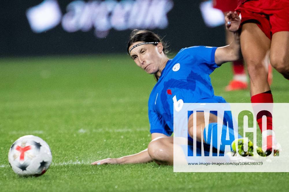 Turkiye v Slovenia - FIFA Women s World Cup 2027 European Qualifiers ISTANBUL, TURKIYE - OCTOBER 09: Kaja Korosec (6) of Slovenia vies with her opponent during the FIFA Women s World Cup 2027 European Qualifiers Play-offs Round 1 First Leg between Turkiye and Slovenia at Pendik Stadium in Istanbul, Turkiye, on October 09, 2026. Didem Mente Anadolu Istanbul Turkey. Editorial use only. Please get in touch for any other usage.
