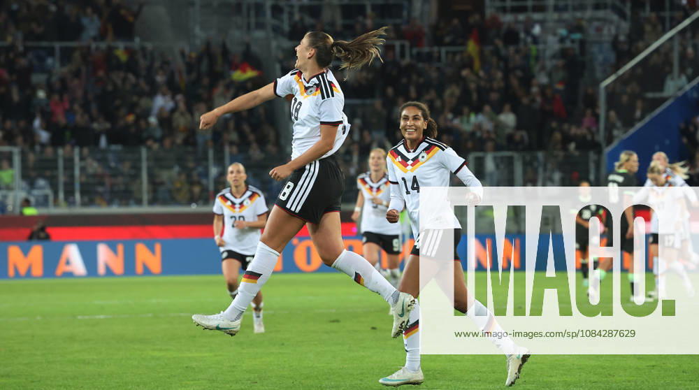 Karlsruhe, Women s International Soccer Match: Germany vs. Australia; Melissa Kössler (GER) celebrates after scoring the goal that made it 2–0