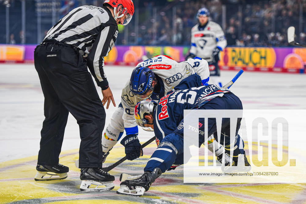 Munich, Germany; PENNY DEL, German Ice Hockey League, 2026–27 season, Matchday 7: EHC Red Bull Munich vs. ERC Ingolstadt at SAP Garden in Munich; Patrick Hager of EHC Red Bull Munich at the faceoff