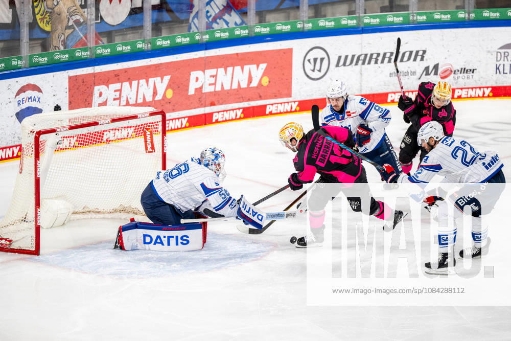 Maximilian Franzreb 56, Adler Mannheim Evan Barratt 10, Nuremberg Ice Tigers, NIT, Nuremberg Ice Tigers vs. Adler Mannheim, Ice Hockey, Penny DEL, Matchday 7, October 9, 2026, Nuremberg Ice Tigers vs. Adler Mannheim, Ice Hockey, Penny DEL, Matchday 7