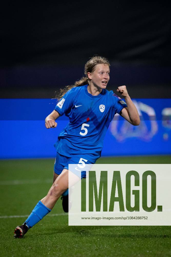 Turkiye v Slovenia - 2027 FIFA Women’s World Cup European Qualifiers ISTANBUL, TURKIYE - OCTOBER 9: Naja Mihelic (5) of Slovenia celebrates after scoring a goal during the 2027 FIFA Women’s World Cup European qualifiers play-off first-leg match between Turkiye and Slovenia at Pendik Stadium in Istanbul, Turkiye, on October 9, 2026. Didem Mente Anadolu Istanbul Turkey. Editorial use only. Please get in touch for any other usage.