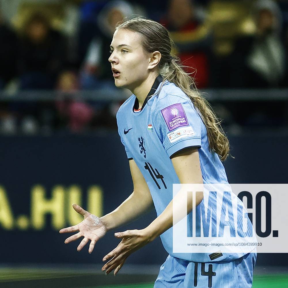 , Pancho Arena, season 2026 2027 , UEFA worldcup qualification football play-offs round 1 , match between Hungary and The Netherlands (women) 1st leg , Pictures shows Netherlands player Lotte Keukelaar Hungary - Netherlands (women) x208079543x
