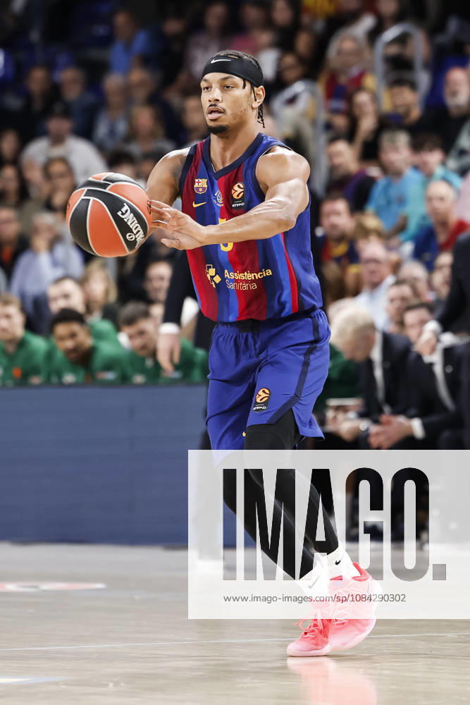 Juntin Robinson of FC Barcelona, Barca in action during the EuroLeague League Phase MD 4 match played between FC Barcelona and Zalgiris Kaunas at Palau Blaugrana on October 09, 2026 in Barcelona, Spain. Barcelona Spain - ZUMAa181 20261009_zaa_a181_268