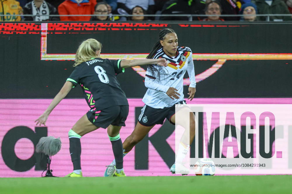 GER, Karlsruhe, Germany vs. Australia, FIFA, DFB, soccer, 2026–2027 season, BBBank Wildpark, Friendly Match: Pictured from left, Lisa Baum (Germany), Women’s National Team. DFB and DFL regulations prohibit any use of photographs as image sequences and or quasi-video