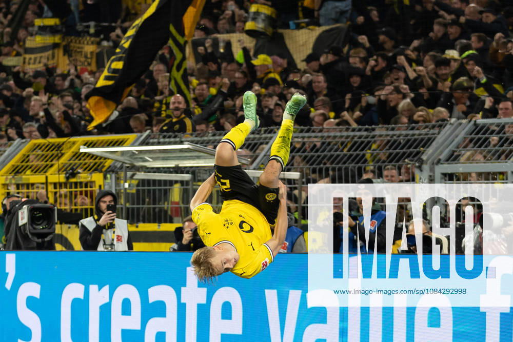 Dortmund, Germany October 9, 2026 Bundesliga 2026–2027 Matchday 5: Borussia Dortmund vs. SV Werder Bremen Pictured: Daniel Svensson celebrates after scoring the 1–0 goal for BVB. DFL and DFB regulations prohibit any use of photographs as image sequences and or quasi-video. Signal Iduna Park, North Rhine-Westphalia