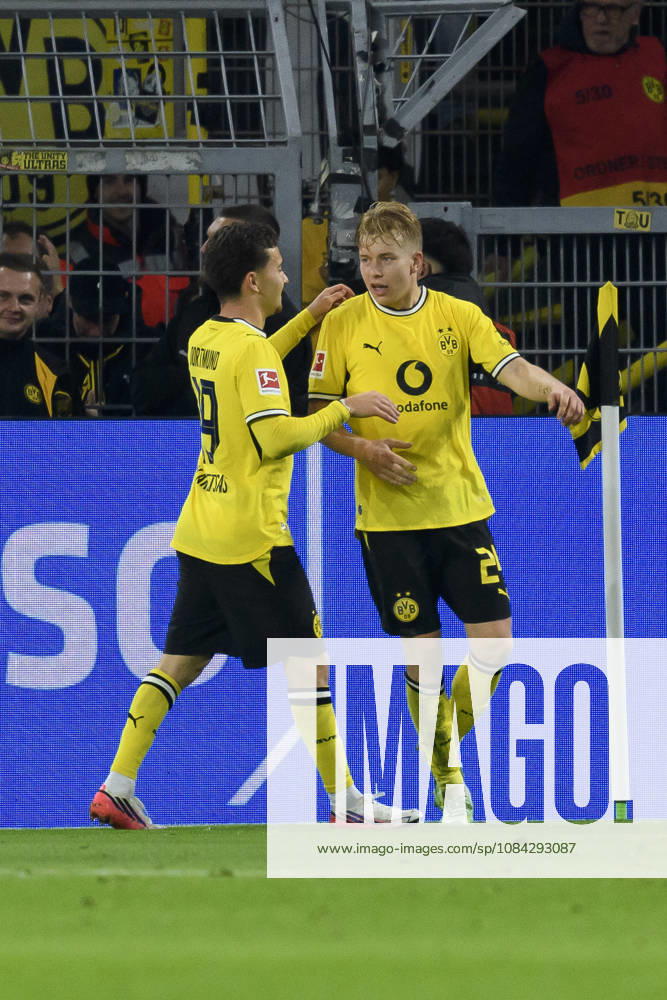 Daniel Svensson of Borussia Dortmund celebrates his goal, which made the score 1–0, during the Bundesliga match between Borussia Dortmund and SV Werder Bremen at Signal Iduna Park on October 9, 2026, in Dortmund, Germany. Photo by Max Maiwald, DeFodi Images. Daniel Svensson of Borussia Dortmund celebrates after scoring his team’s first goal during the Bundesliga match between Borussia Dortmund and SV Werder Bremen at Signal Iduna Park on October 9, 2026 in Dortmund, Germany. Photo by Max Maiwald, DeFodi Images. DFB and DFL regulations prohibit any use of photographs as image sequences and or quasi-video. Photo by Max Maiwald, DeFodi Images.