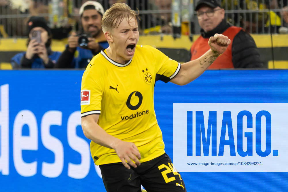 Dortmund, Germany October 9, 2026 Bundesliga 2026–2027 Matchday 5: Borussia Dortmund vs. SV Werder Bremen Pictured: Daniel Svensson celebrates after scoring the 1–0 goal for BVB. DFL and DFB regulations prohibit any use of photographs as image sequences and or quasi-video. Signal Iduna Park, North Rhine-Westphalia