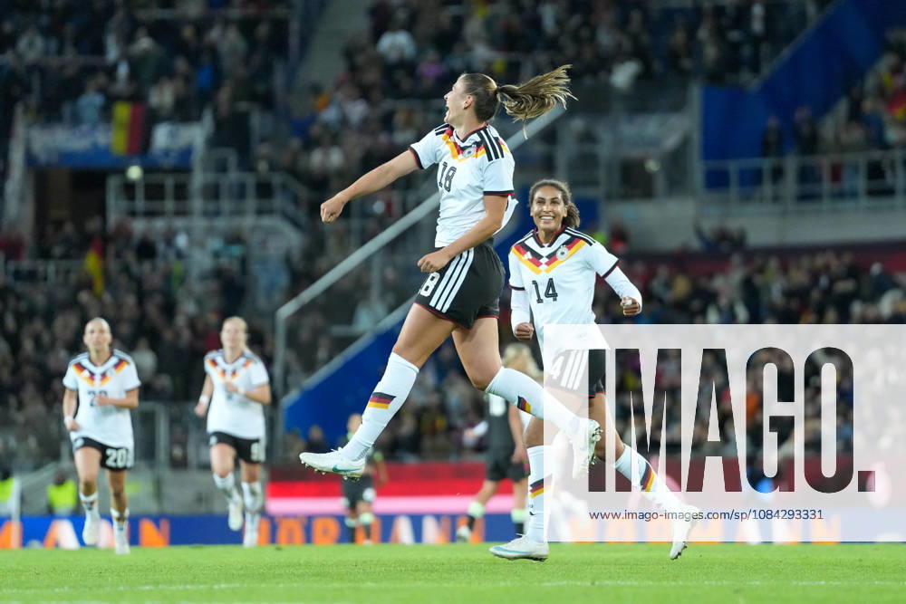Melissa Kössler Melissa Koessler Germany Women s National Team, 18 goal celebration, emotions, shot on goal, finish, goal scored, goal, hit, Germany, soccer, international match, friendly match, exhibition match, 2026 2027, Germany vs. Australia, October 9, 2026, BBBank Wildpark, Karlsruhe, Karlsruhe, BBBank Wildpark, Baden-Württemberg, Germany