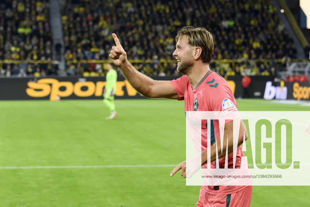 Niclas Fuellkrug of SV Werder Bremen celebrates his goal, which tied the score at 2–2, during the Bundesliga match between Borussia Dortmund and SV Werder Bremen at Signal Iduna Park on October 9, 2026, in Dortmund, Germany. Photo by Max Maiwald, DeFodi Images. Niclas Fuellkrug of SV Werder Bremen celebrates after scoring his team’s second goal during the Bundesliga match between Borussia Dortmund and SV Werder Bremen at Signal Iduna Park on October 9, 2026 in Dortmund, Germany. Photo by Max Maiwald, DeFodi Images. DFB and DFL regulations prohibit any use of photographs as image sequences and or quasi-video. Photo by Max Maiwald, DeFodi Images.