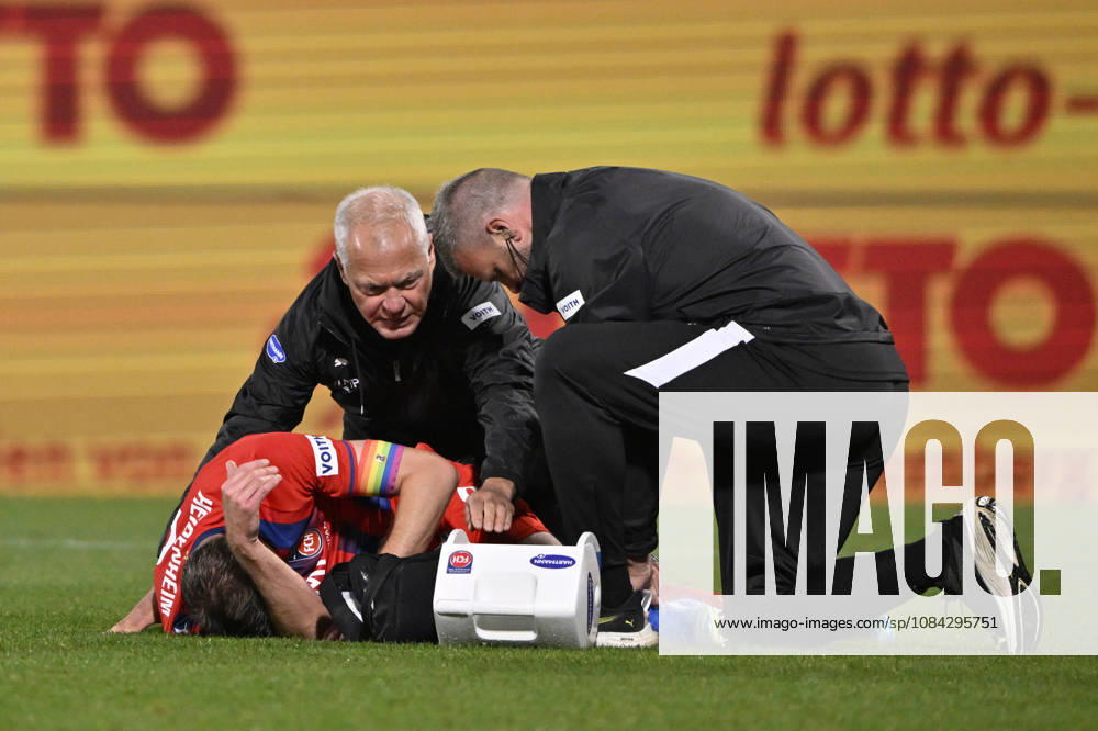 Patrick Mainka 1 FC Heidenheim 1846 FCH 06 injured on the field 1 FC Heidenheim 1846 FCH vs. 1 FC Kaiserslautern 09 10 2026 DFL regulations prohibit any use of photographsHS AS IMAGE SEQUENCES AND OR QUASI-VIDEO 1 FC Heidenheim 1846 FCH vs. 1 FC Kaiserslautern