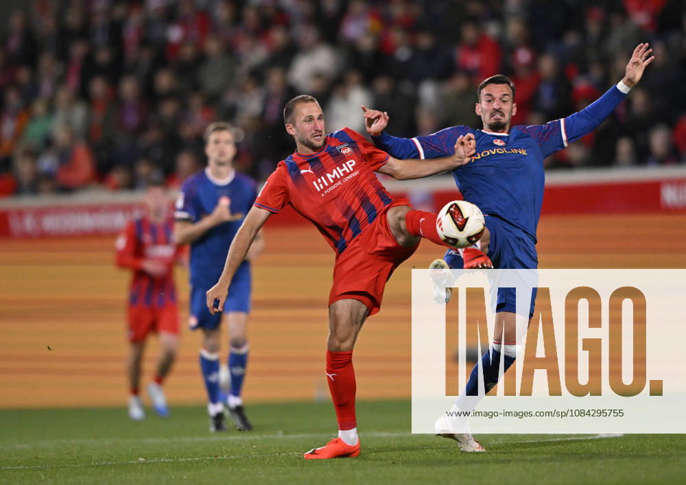 Tackle, Play by Mergim Berisha (1 FC Kaiserslautern FCK 20) against Jonas Foehrenbach (1 FC Heidenheim 1846 FCH 19) 1 FC Heidenheim 1846 FCH vs. 1 FC Kaiserslautern 09 10 2026 DFL REGULATIONS PROHIBIT ANY USE OF PHOTOGRAPHS AS IMAGE SEQUENCES AND OR QUASI-VIDEO 1 FC Heidenheim 1846 FCH vs. 1 FC Kaiserslautern