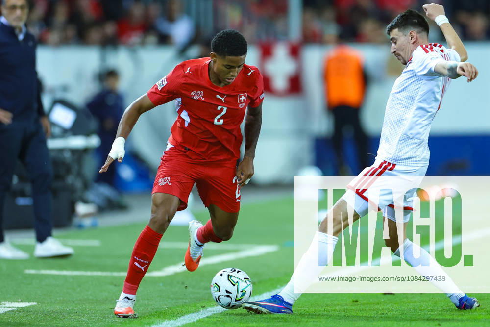 Sascha Britschgi (2, Switzerland) during the UEFA Nations League match between Switzerland and North Macedonia at thermoplan arena on October 6, 2026 in Lucerne, Switzerland.