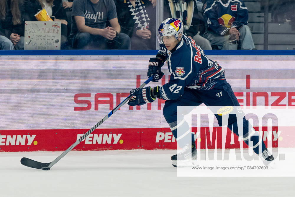 Yasin Ehliz, EHC Red Bull Munich, 42, GER; EHC Red Bull Munich vs. ERC Ingolstadt, DEL, 2026–2027 season, Matchday 7, October 9, 2026; Photo: HMB Media, Franz Feiner