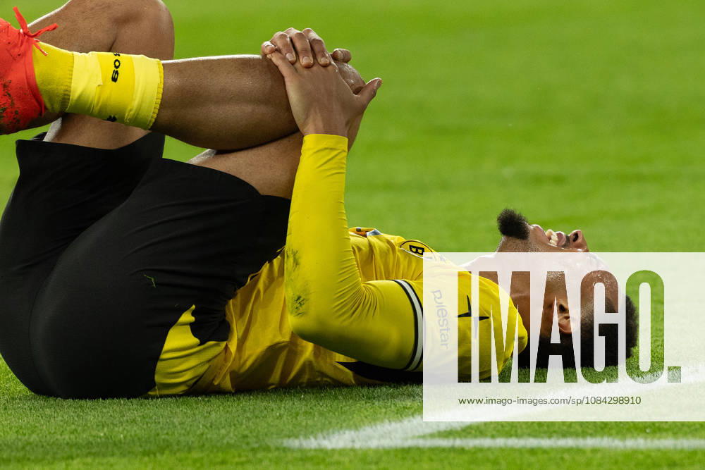 Dortmund, Germany, October 26, 2009, Felix Nmecha of Borussia Dortmund is injured on the field during the Bundesliga 1 match between Borussia Dortmund and SV Werder Bremen at Signal Iduna Park in Dortmund. Photo by Joachim Bywaletz. DFB and DFL regulations prohibit any use of photographs as image sequences and or quasi-VVIDEO