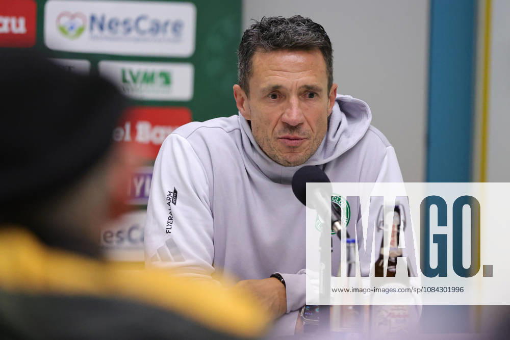 Soccer, Men s, Bavarian Regional League, 2026–2027 Season, Matchday 13: FC Schweinfurt 05 vs. SC Eltersdorf; Head Coach Bernd Eigner of SC Eltersdorf at the press conference at the Schweinfurt Riedel Bau Arena in the Sachs Stadio, Bavaria, Lower Franconia, Germany