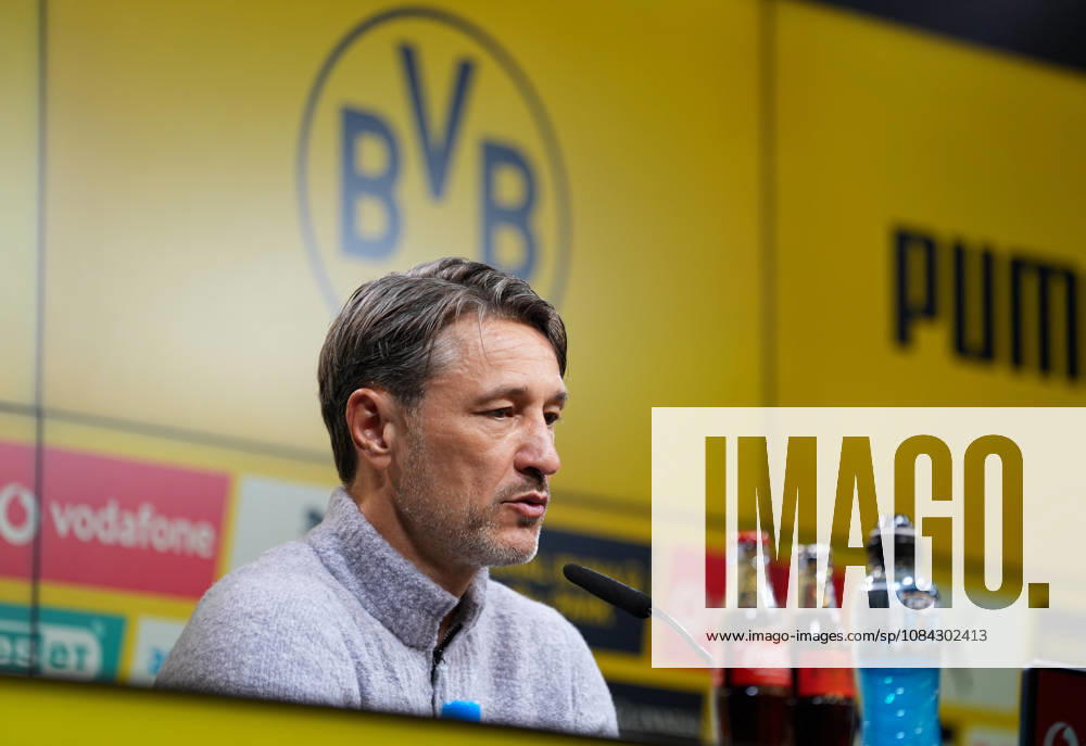 Niko Kovac, head coach of Borussia Dortmund, speaks with media representatives at the postgame press conference, GER, Borussia Dortmund vs. SV Werder Bremen, Bundesliga 1, Matchday 5, 2026–27 season, SIGNAL IDUNA PARK, Dortmund, October 9, 2026. DFL regulations prohibit any use of photographs as image sequences and or quasi-video. Borussia Dortmund vs. SV Werder Bremen, Bundesliga 1, Matchday 5, 2026–27 season, October 9, 2026, Dortmund