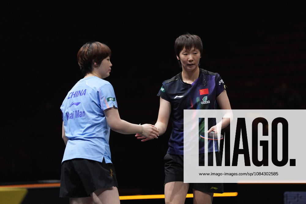 (261010) -- BEIJING, Oct. 10, 2026 -- Wang Manyu(R) Kuai Man of China celebrate after winning the women s doubles final match against Harimoto Miwa Hayata Hina of Japan at 2026 World Table tennis, Tischtennis (WTT) China Smash in Beijing, China, Oct. 10, 2026. ) (SP)CHINA-BEIJING-TABLE TENNIS-WTT-CHINA SMASH-WOMEN S DOUBLES (CN) XiexHan