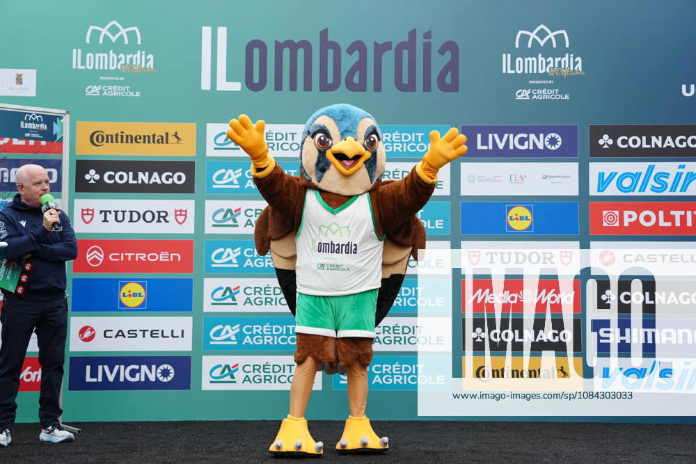The trophy and moscotte during the 120th edition of the Il Lombardia, Tour of Lombardy cycling race, a 239 km one day race from Bergamo to Como on October 10, 2026, Italy.