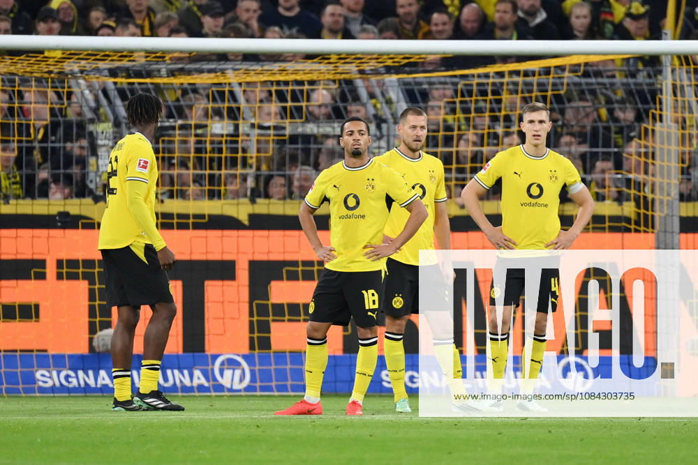 Nico Schlotterbeck, Borussia Dortmund; Waldemar Anton, Borussia Dortmund; Ethan Nwaneri, Borussia Dortmund; Joane Gadou, Borussia Dortmund; September 9, 2026; Soccer, Bundesliga 1; 2026–2027 season; Matchday 5, Borussia Dortmund vs. SV Werder Bremen 2–2. DFL regulations prohibit any use of photographs as image sequences and or quasi-video. Dortmund, Signal Iduna Park, North Rhine-Westphalia, Germany Team2