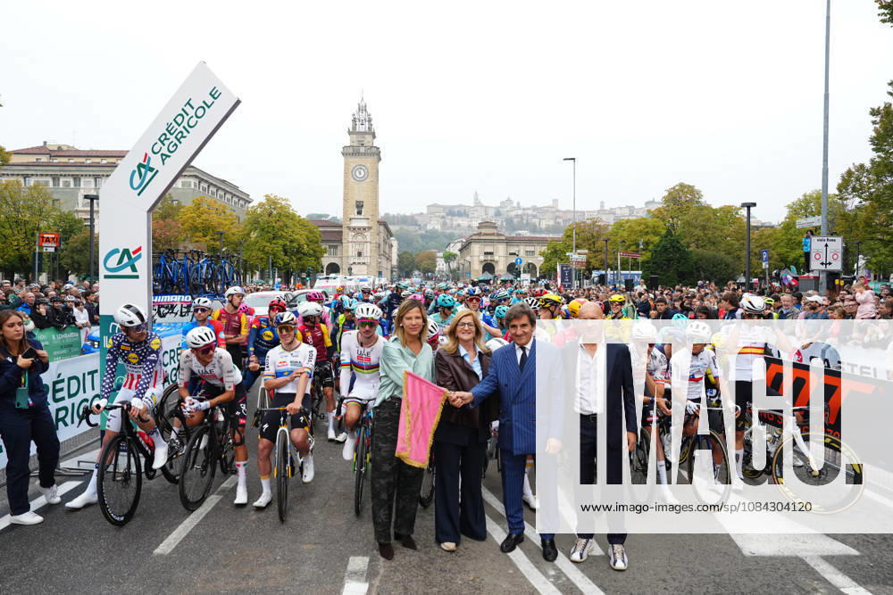 Start the race with Urbano Cairo and institutions during the 120th edition of the Il Lombardia, Tour of Lombardy cycling race, a 239 km one day race from Bergamo to Como on October 10, 2026, Italy.