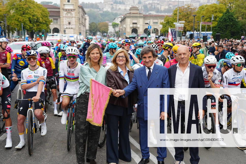 Start the race with Urbano Cairo and institutions during the 120th edition of the Il Lombardia, Tour of Lombardy cycling race, a 239 km one day race from Bergamo to Como on October 10, 2026, Italy.