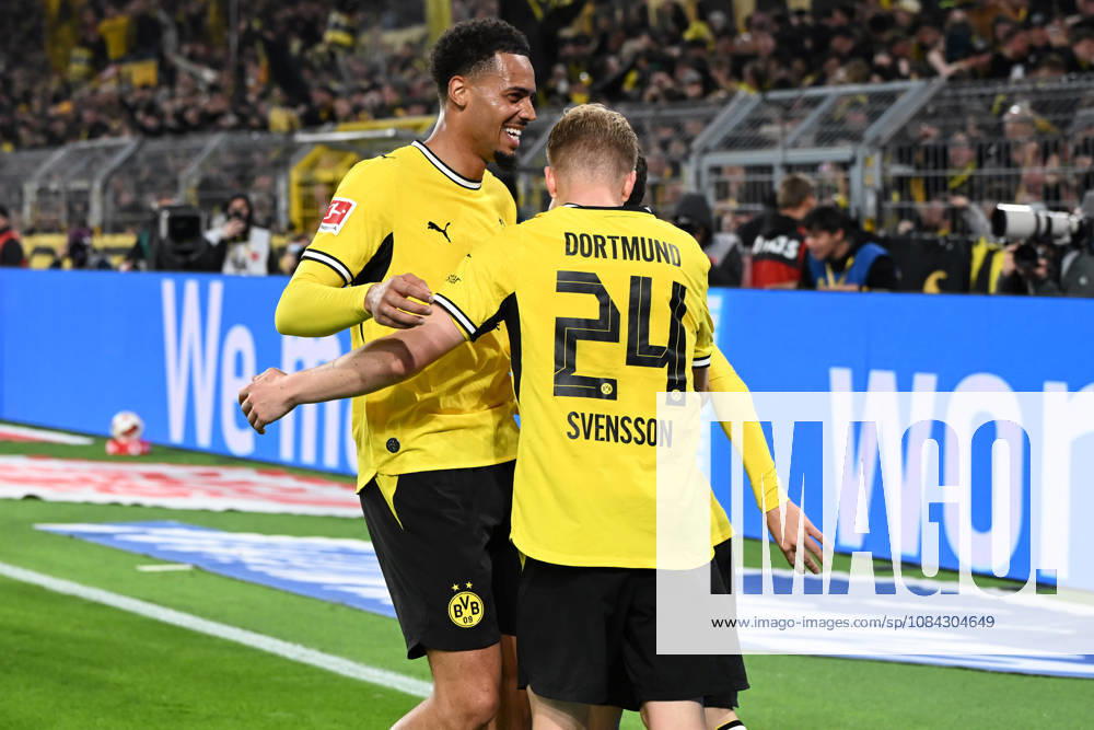 Daniel Svensson, Borussia Dortmund, celebrates a goal with his teammates after scoring the 1-0 goal during the Bundesliga match between Borussia Dortmund and SV Werder Bremen at Signal Iduna Park on October 9, 2026, in Dortmund, Germany. Photo by Ralf Treese, DeFodi Images. Daniel Svensson of Borussia Dortmund celebrates after scoring his team’s first goal with teammates during the Bundesliga match between Borussia Dortmund and SV Werder Bremen at Signal Iduna Park on October 9, 2026 in Dortmund, Germany. Photo by Ralf Treese, DeFodi Images. DFB and DFL regulations prohibit any use of photographs as image sequences and or quasi-video. Photo by Ralf Treese, DeFodi Images.