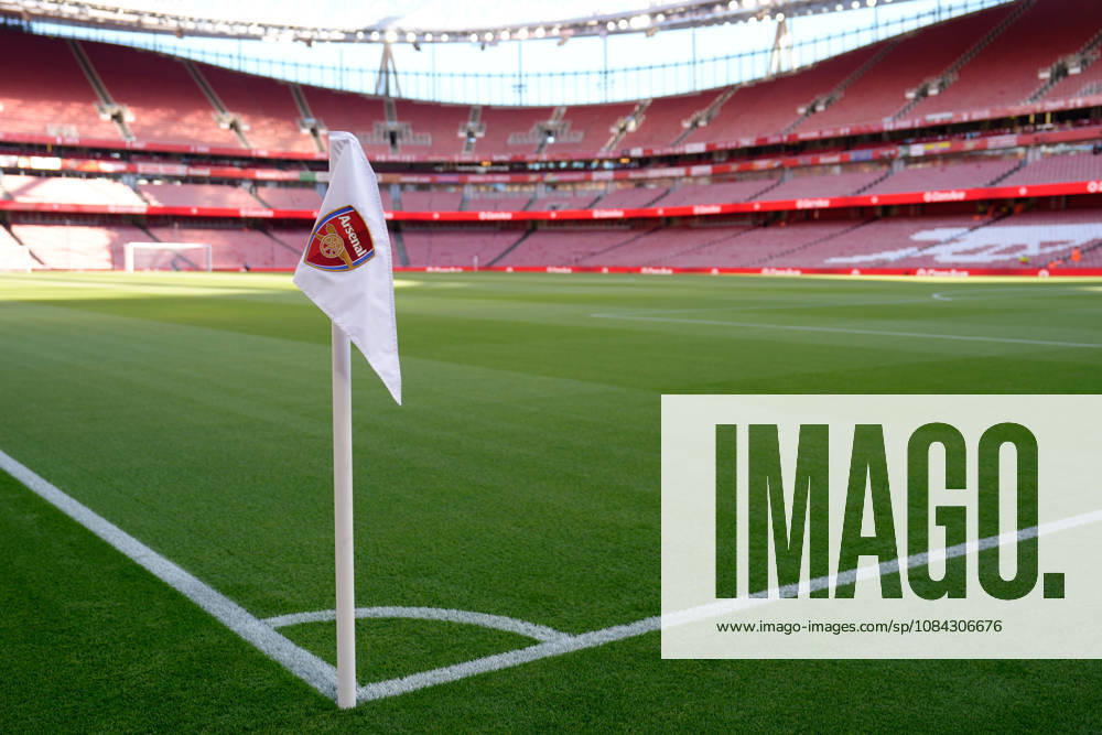 10th October 2026; Emirates Stadium, London, England; Premier League Football, Arsenal versus Leeds United; A general view of the Emirates Stadium and Arsenal club emblem on the corner flag TomxMajor