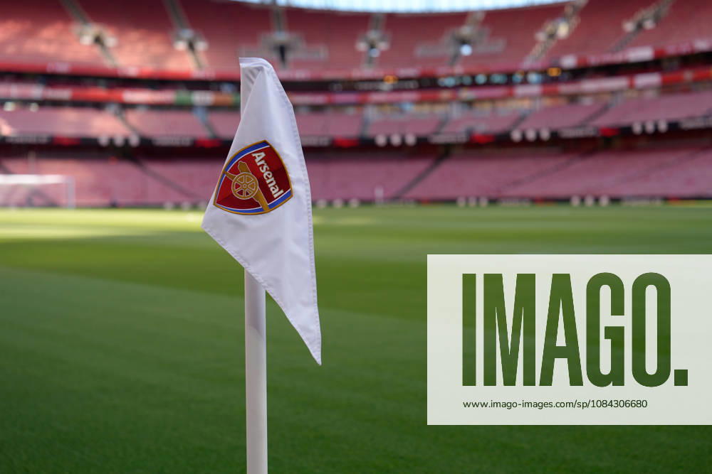 10th October 2026; Emirates Stadium, London, England; Premier League Football, Arsenal versus Leeds United; A general view of the Emirates Stadium and Arsenal club emblem on the corner flag TomxMajor