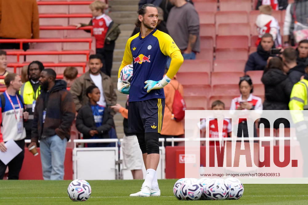 10th October 2026; Emirates Stadium, London, England; Premier League Football, Arsenal versus Leeds United; James Trafford of Leeds United warming up prior to kick-off TomxMajor