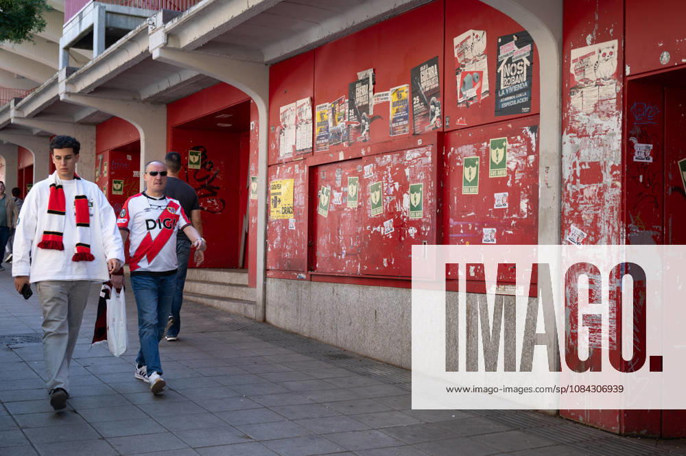 ESP LaLiga EA Sports Rayo Vallecano vs. Athletic Club SOS Rayo stickers placed around the Rayo Vallecano stadium during the LaLiga EA Sports match between Rayo Vallecano and Athletic Club, played at Vallecas Stadium in Madrid on October 10, 2026, in Spain. Spain Soccer