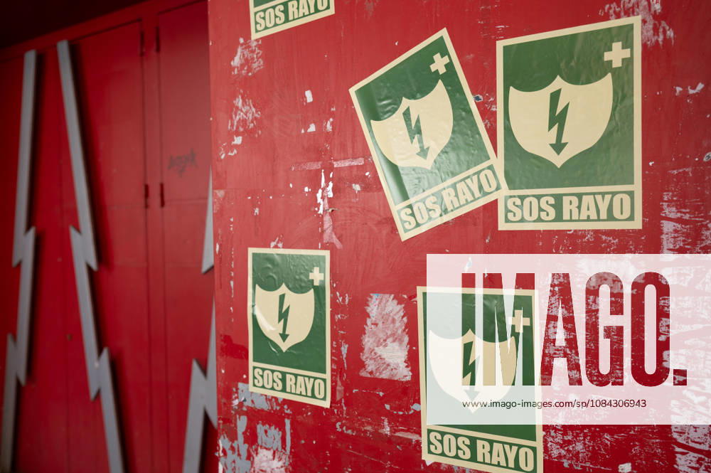 ESP LaLiga EA Sports Rayo Vallecano vs. Athletic Club SOS Rayo stickers placed around the Rayo Vallecano stadium during the LaLiga EA Sports match between Rayo Vallecano and Athletic Club, played at Vallecas Stadium in Madrid on October 10, 2026, in Spain. Spanish Soccer