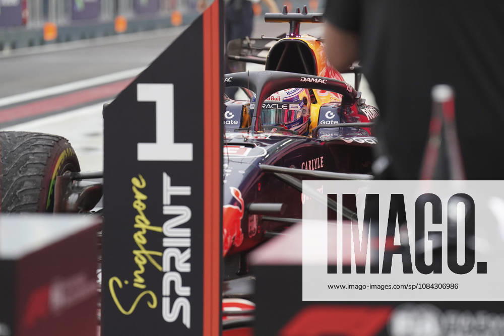 FORMULA 1 SINGAPORE AIRLINES SINGAPORE GRAND PRIX 2026 Max Verstappen (NED) 3 Red Bull Racing in parc ferme after winning the Sprint Race during the Formula 1 Singapore Airlines Singapore Grand Prix 2026, Round 17 of the 2026 Formula 1 World Championship, WM, Weltmeisterschaft from 9th - 11th October 2026 at the Marina Bay Street Circuit, Singapore. Credit: Robbie Hoad Every Second Media Editorial use only. All images are copyright Every Second Media Limited. No images may be reproduced without prior permission.
