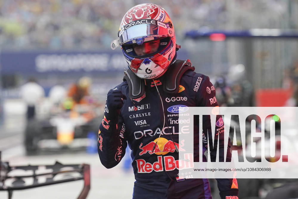 FORMULA 1 SINGAPORE AIRLINES SINGAPORE GRAND PRIX 2026 Max Verstappen (NED) 3 Red Bull Racing in parc ferme after winning the Sprint Race during the Formula 1 Singapore Airlines Singapore Grand Prix 2026, Round 17 of the 2026 Formula 1 World Championship, WM, Weltmeisterschaft from 9th - 11th October 2026 at the Marina Bay Street Circuit, Singapore. Credit: Robbie Hoad Every Second Media Editorial use only. All images are copyright Every Second Media Limited. No images may be reproduced without prior permission.